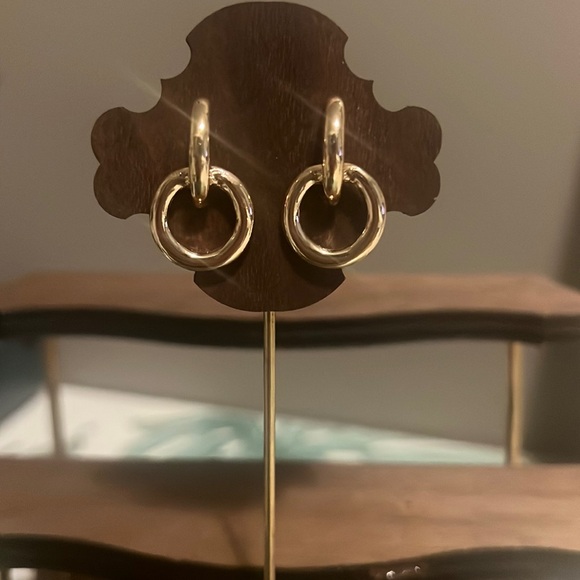 Gold-Plated Copper Geometric Earrings - Picture 1 of 7